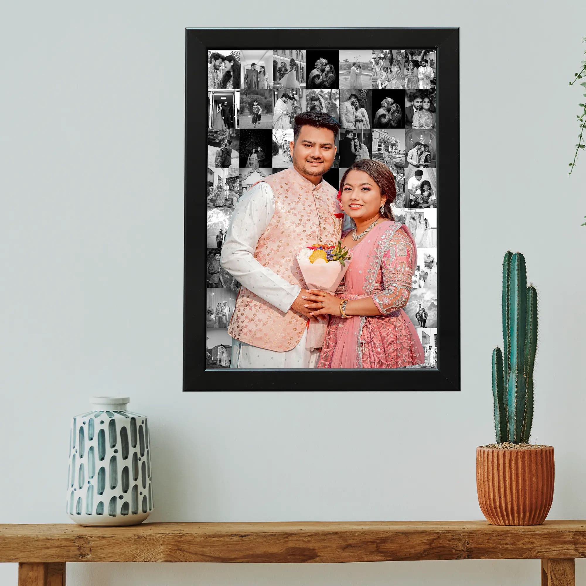 B/W Mosaic Photo Frame with Text - Image 4