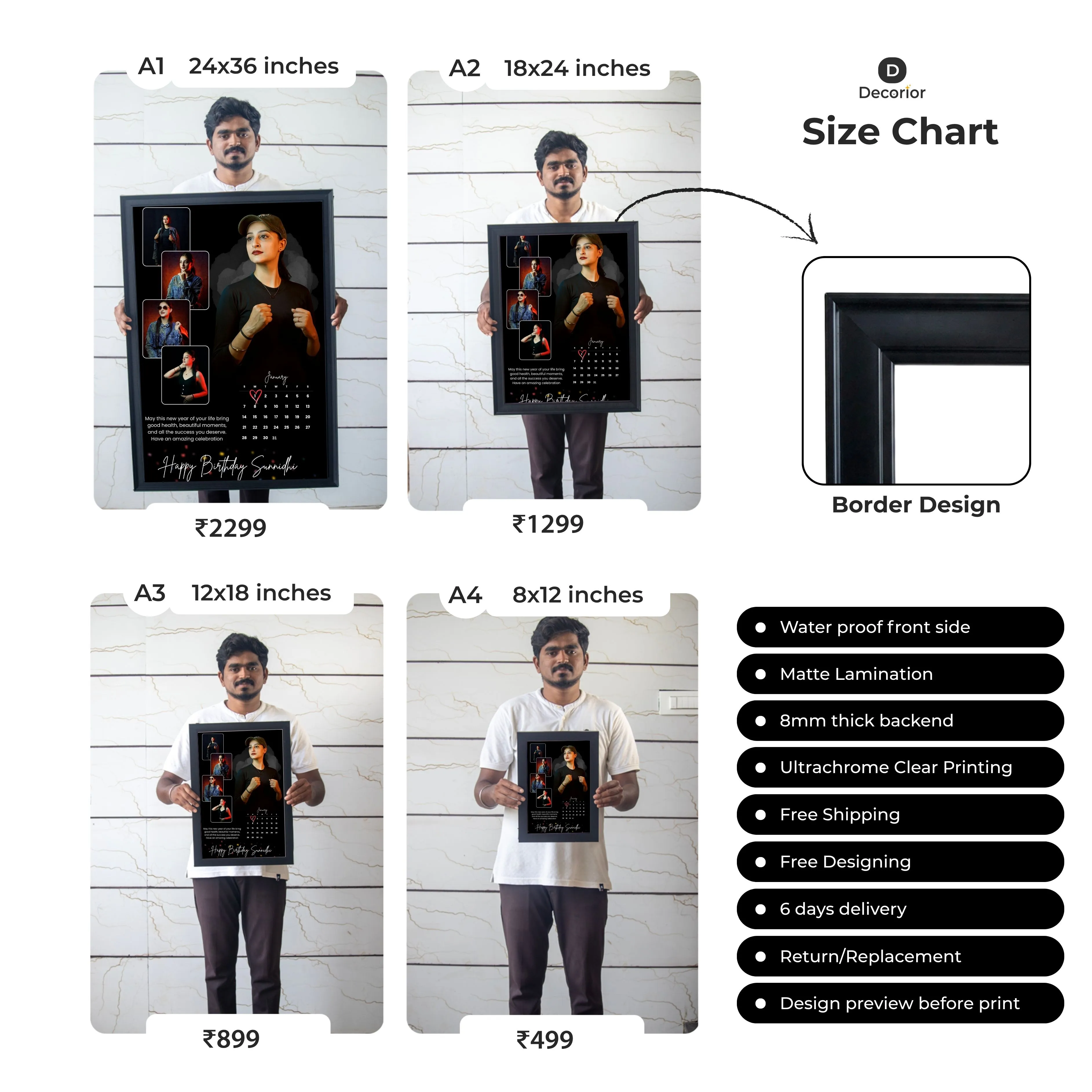 Trending Birthday Photo Frame - Wishes, Date, Name - Image 3